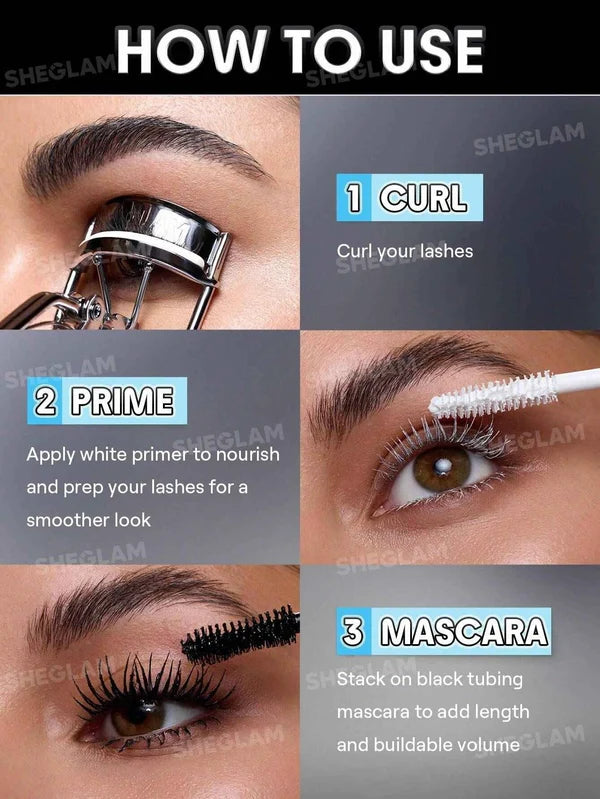SHEGLAM ماسكارا الكل في واحد بتركيبة أنبوبية لتكثيف الرموش - أسود أنبوبي