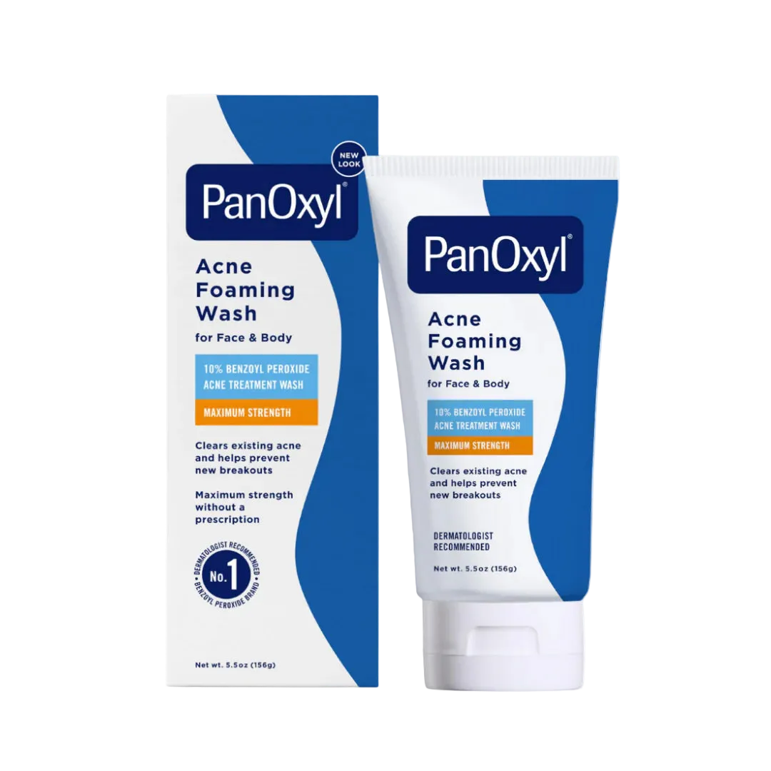 PanOxyl Acne Foaming Wash Benzoyl Peroxide 10% Maximum Strength Antimicrobial, 5.5 Oz
