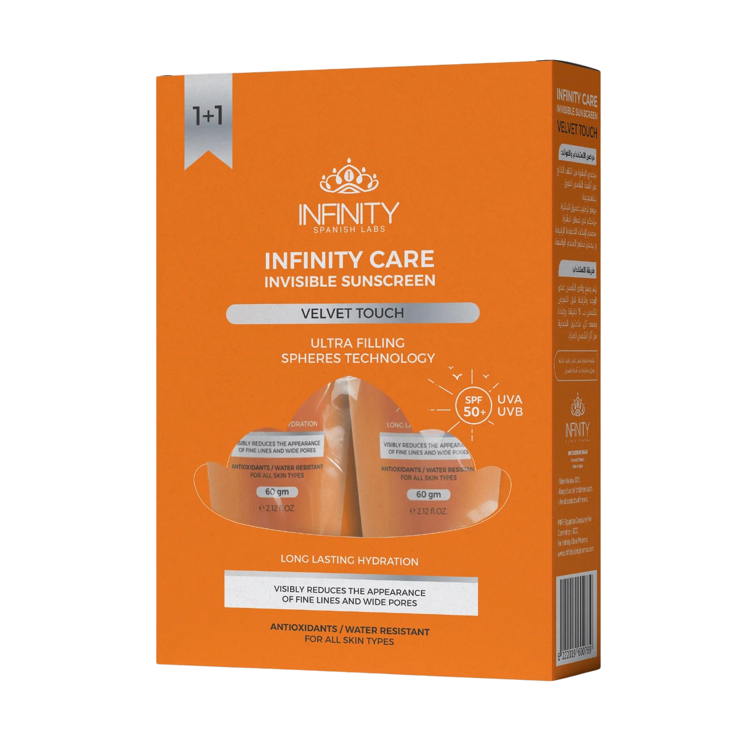 Infinity Care Invisible Velvet Touch SPF 50+ 60gm (1+1)