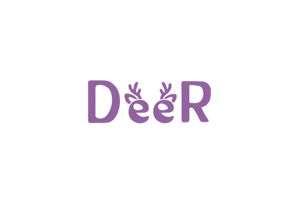 Purple 'DeeR' logo on a white background