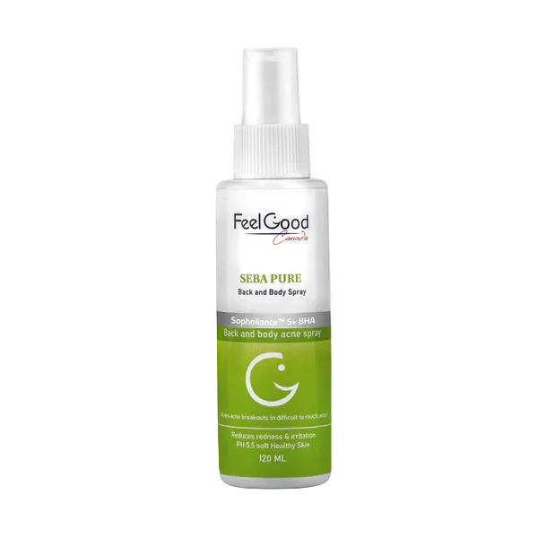 Feel Good Seba Pure Spray, the best body acne treatment for oily skin, 120 ml